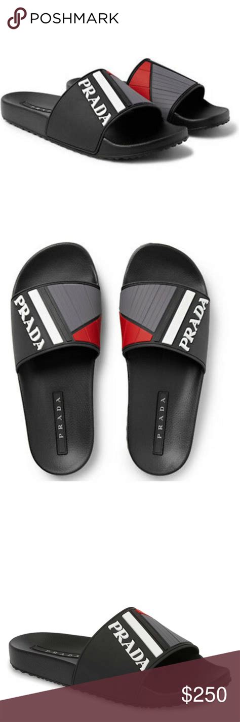 prada mens flip flops|prada men's slide sandals.